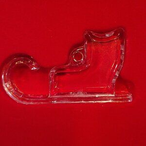 Vintage Annual Orrefors 1988 Christmas Crystal Ornament Sleigh